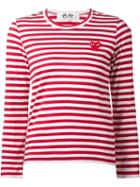 Comme Des Garçons Play Long Sleeve Striped T-shirt, Women's, Size: Xs, Red, Cotton
