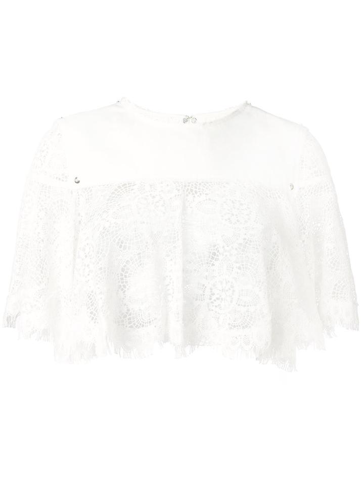 Mcq Alexander Mcqueen Frayed Top, Women's, Size: 42, White, Cotton/polyamide