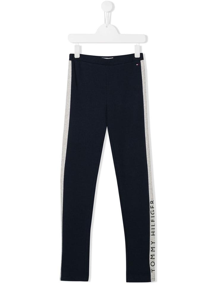 Tommy Hilfiger Junior Teen Logo Trim Trousers - Blue