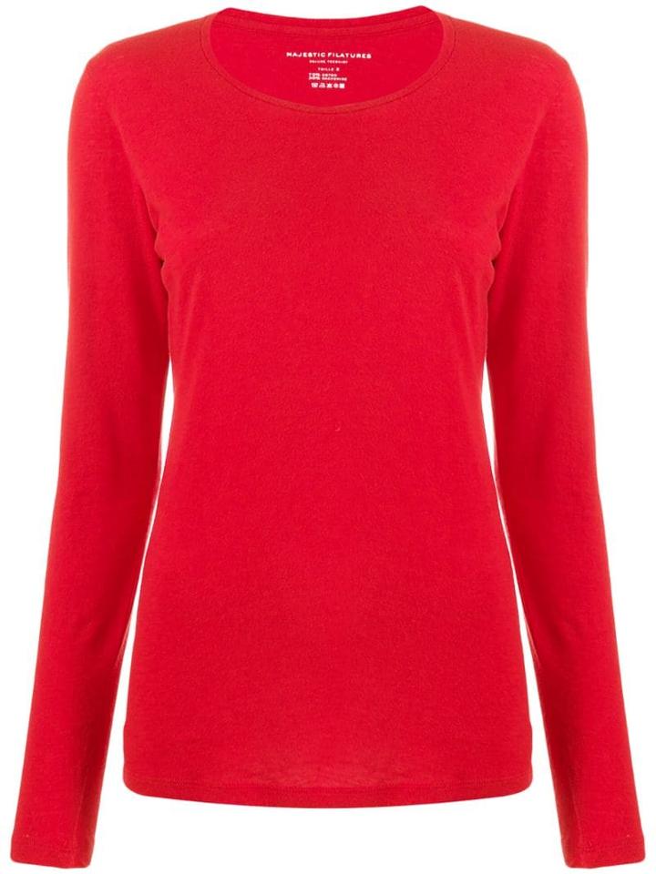 Majestic Filatures Fine Knit Jumper - Red