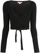 Michael Kors Wrap Knitted Top - Black