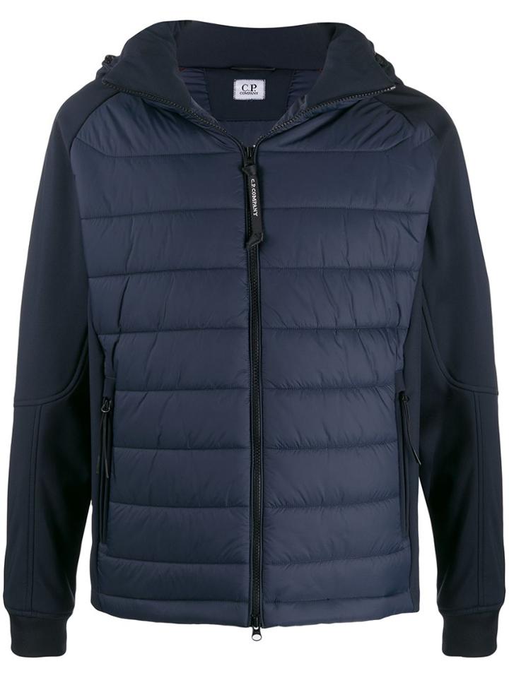 Cp Company Zip-front Padded Panel Jacket - Blue