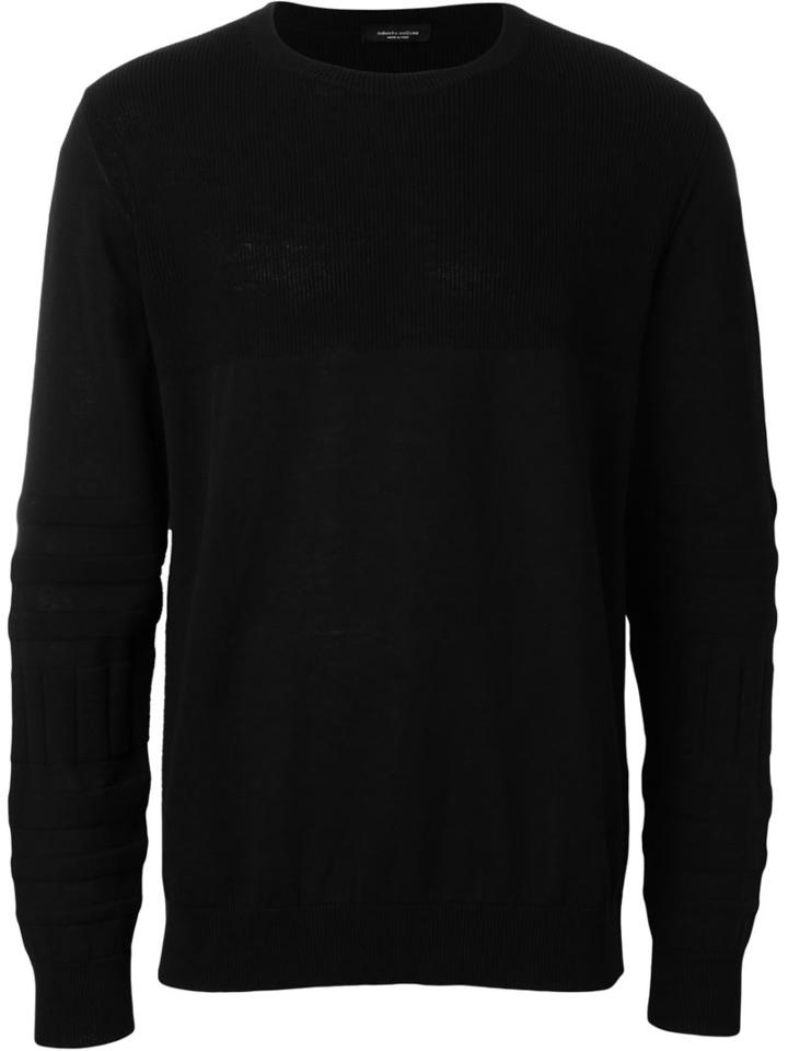 Roberto Collina Long-sleeved Sweater, Men's, Size: 50, Black, Cotton