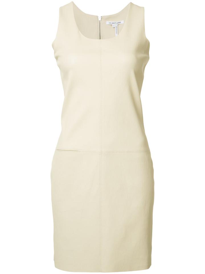 Helmut Lang Racerback Leather Dress, Women's, Size: Small, White, Leather