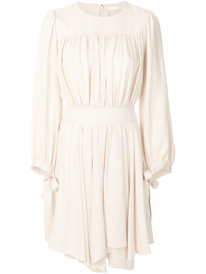 Chloé Flared Ruffled Dress - Nude & Neutrals