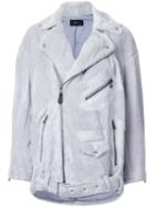 G.v.g.v. Lace Up Biker Jacket, Women's, Size: 36, Grey, Acrylic/polyester
