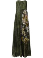 Valentino Garden Print Gown, Women's, Size: 40, Green, Silk/cotton
