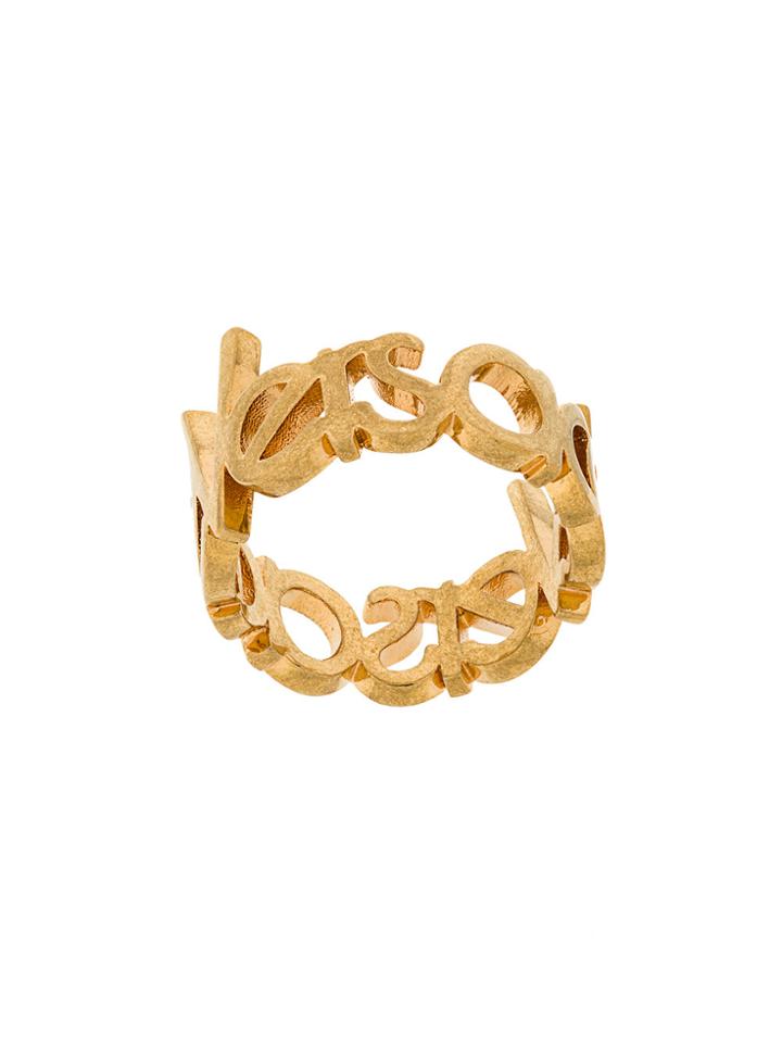 Versace Logo Ring - Metallic
