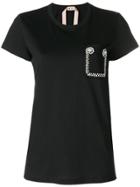 No21 Embellished Pocket T-shirt - Black