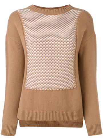 Edamame London - Textured Bib Front Jumper - Women - Cashmere/merino - 4, Brown, Cashmere/merino