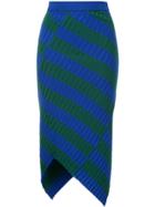 Altuzarra Striped Ribbed Asymmetric Skirt - Blue