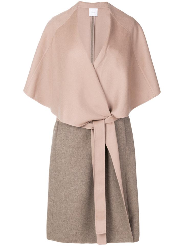 Agnona Belted Cape Coat - Nude & Neutrals