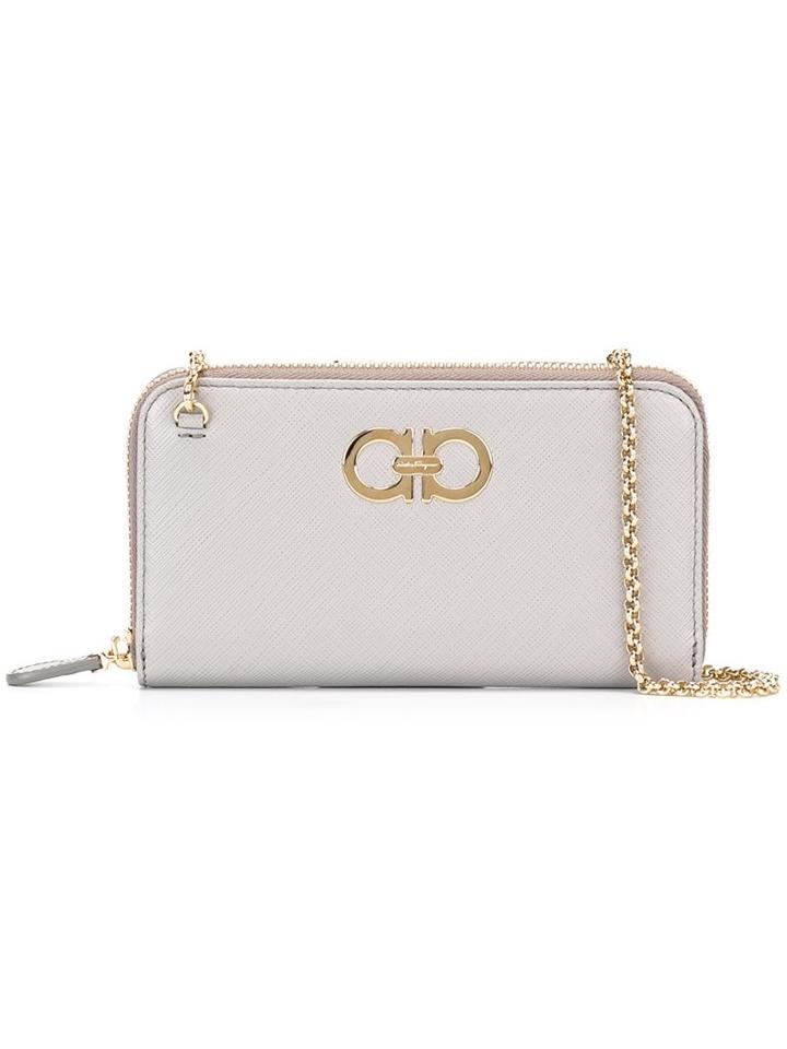 Salvatore Ferragamo Gancini Clutch, Women's, Grey