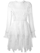 Maria Lucia Hohan Ruffle Lace Dress, Women's, Size: 34, White, Polyamide/viscose
