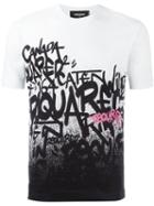Dsquared2 Grafitti Logo T-shirt, Men's, Size: Large, White, Cotton