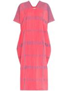 Pippa Holt Embroidered Kaftan Midi Cotton Dress - Pink