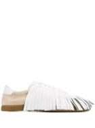 Lanvin Fringed Lace-up Sneakers - White