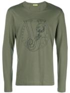Versace Jeans Logo Print Longsleeved T-shirt - Green