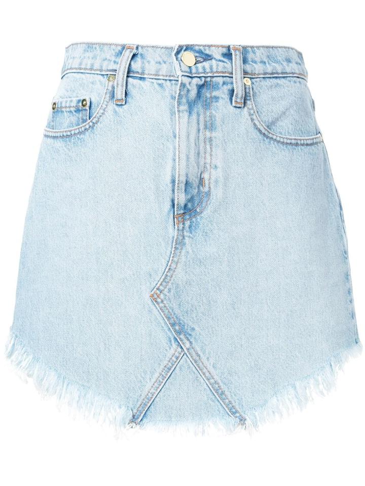 Nobody Denim Frayed Edge Mini Skirt - Blue