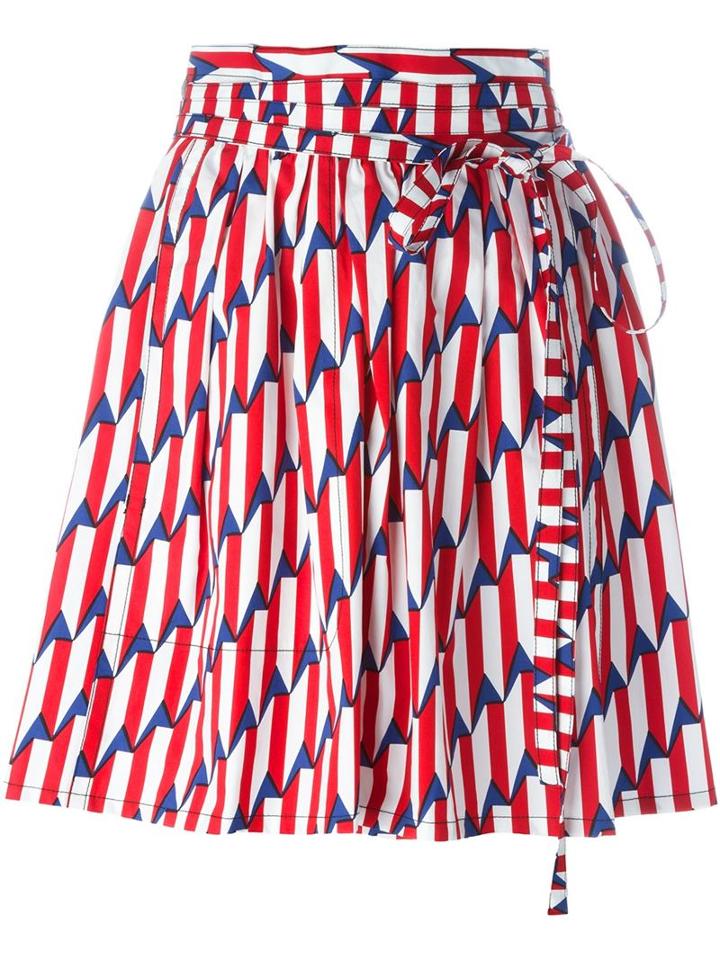 Marc Jacobs Arrow Head Wrap Skirt, Women's, Size: 4, Red, Cotton/spandex/elastane