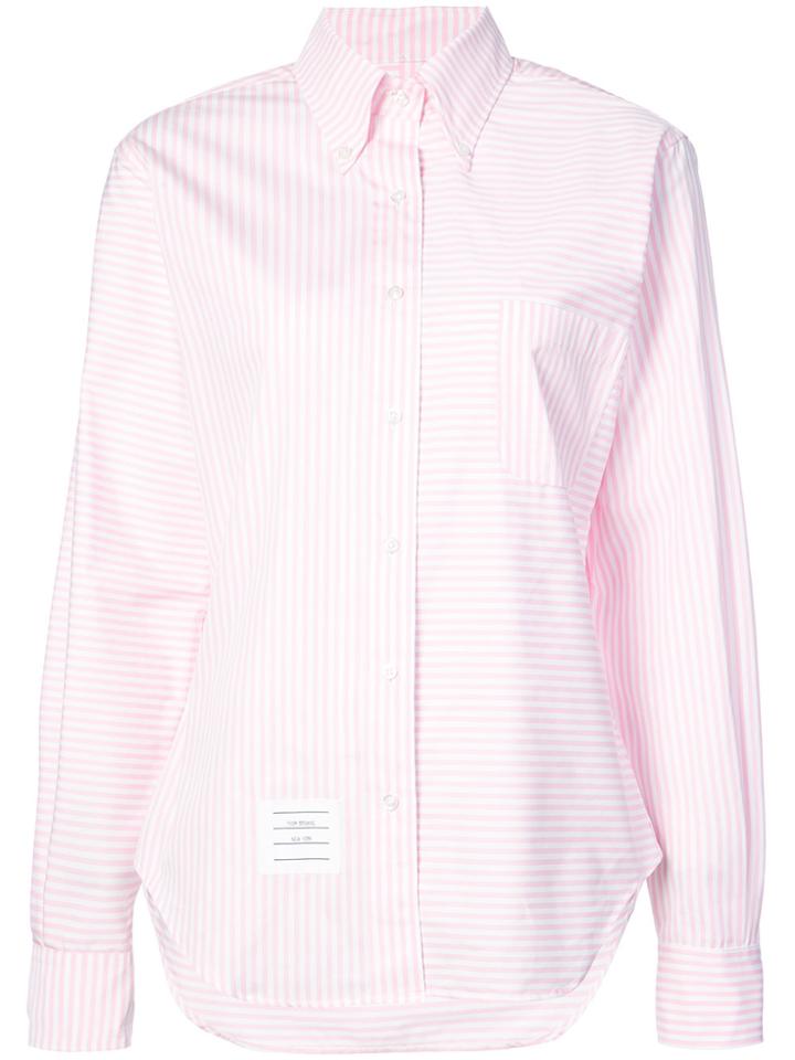 Thom Browne Button-down Striped Shirt - Pink & Purple