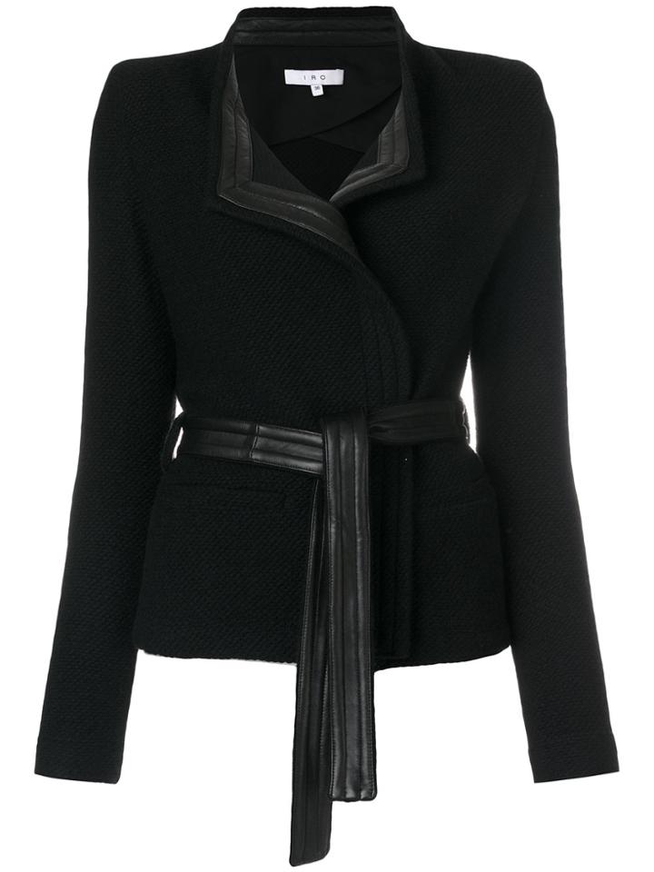 Iro Leather Trim Blazer - Black