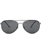 Burberry Eyewear Folding Pilot Sunglasses - Black