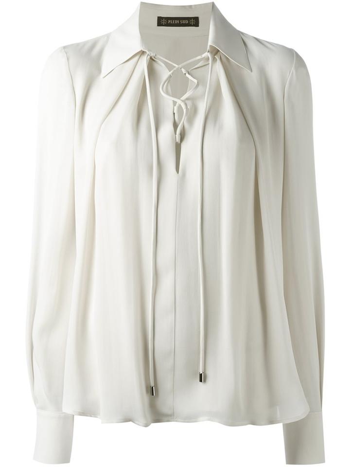 Plein Sud Lace-up Front Blouse