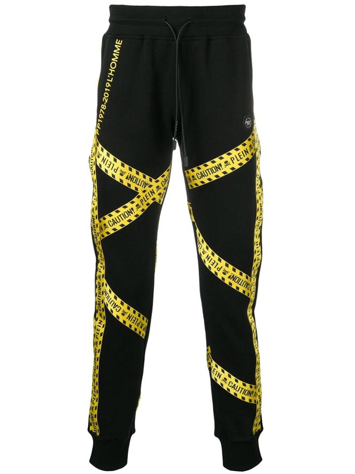 Philipp Plein Caution Strap Track Pants - Black