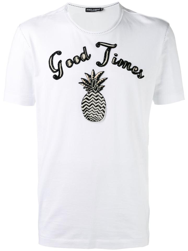 Dolce & Gabbana - 'good Times' T-shirt - Men - Silk/cotton/polyester/glass - 48, White, Silk/cotton/polyester/glass