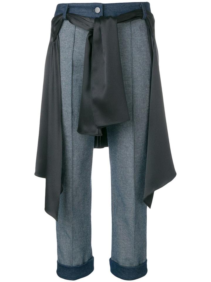 Hellessy Cropped Wrap-around Shirt Jeans - Blue
