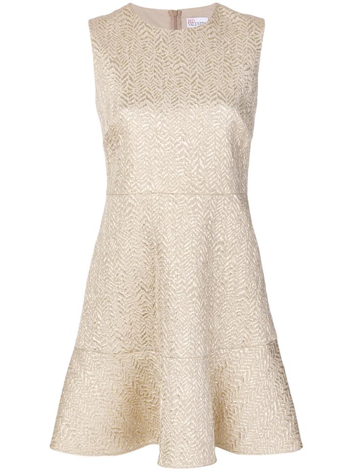 Red Valentino Sleeveless Brocade Dress - Metallic