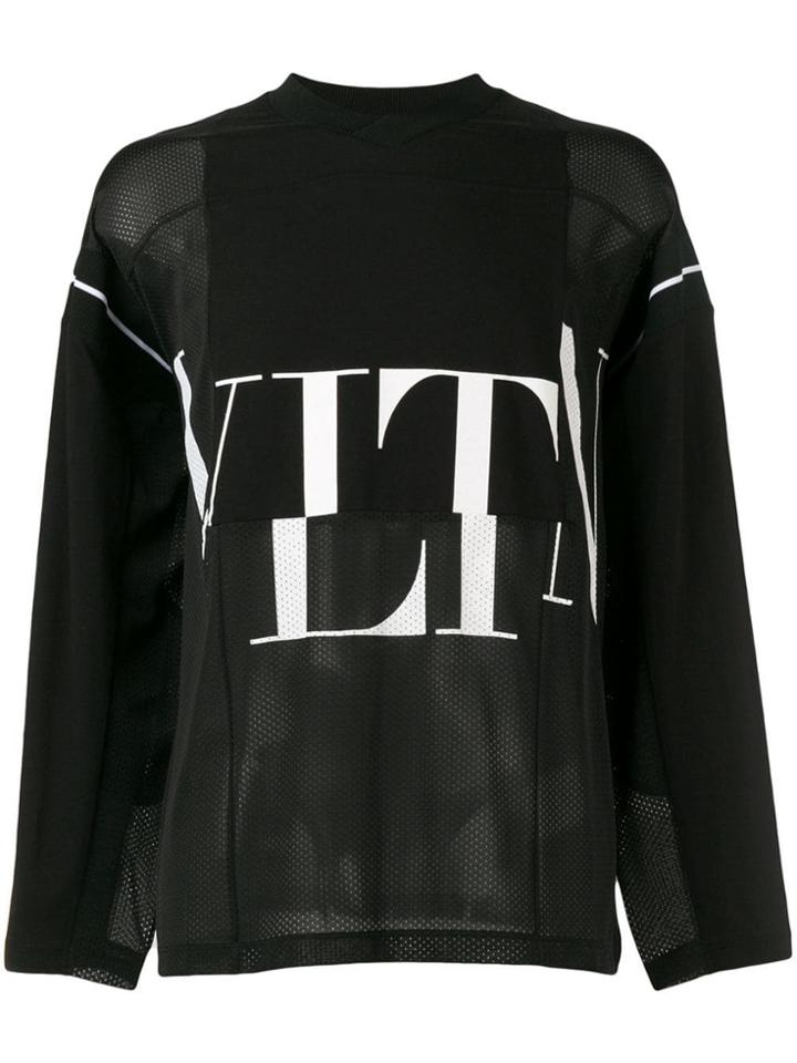 Valentino 'vltn' Logo Print Basketball T-shirt - Black