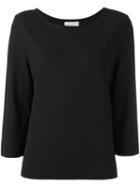 Zanone Three-quarters Sleeve T-shirt, Women's, Size: 46, Black, Cotton