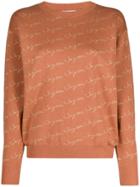 See By Chloé Logo-print Crew-neck Pullover - Brown