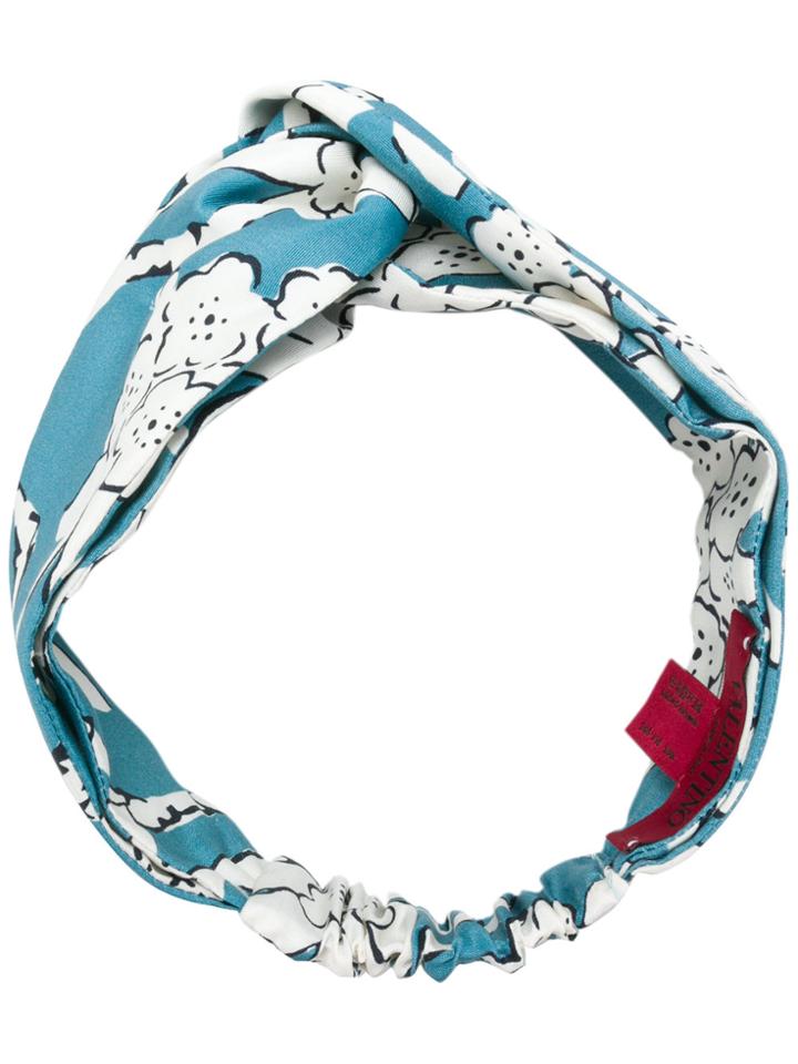 Valentino Floral Print Hairband - Blue