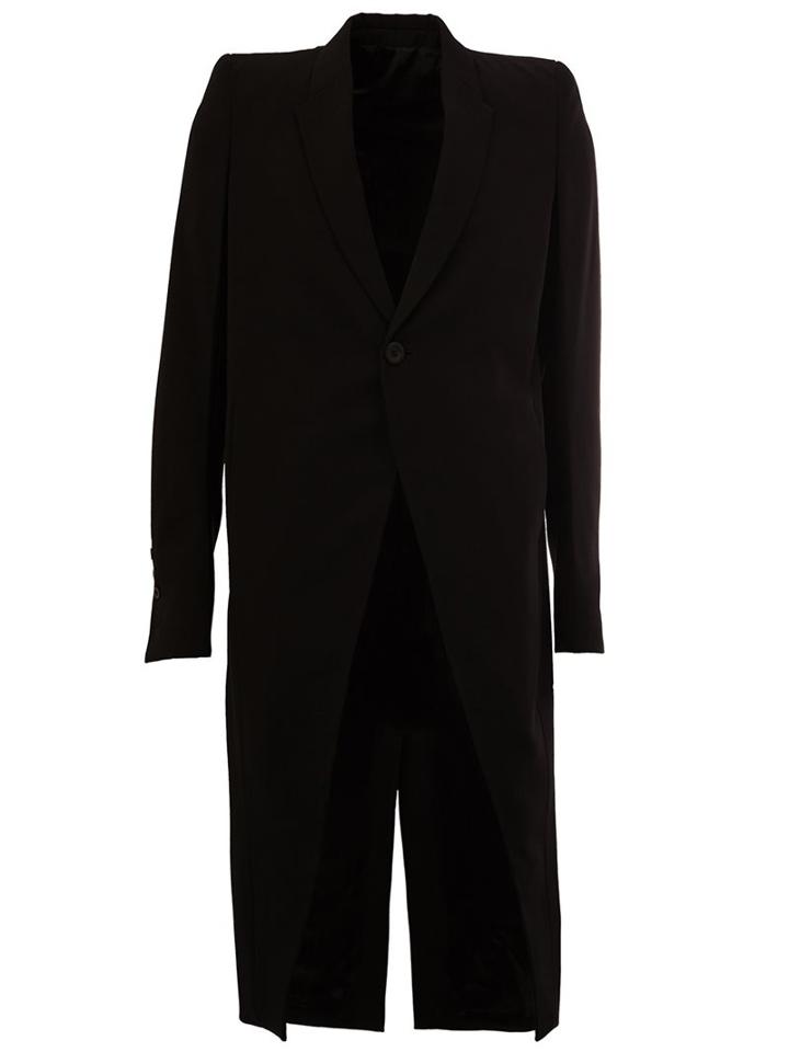 Rick Owens Long Coat, Men's, Size: 50, Black, Cotton/cupro/virgin Wool