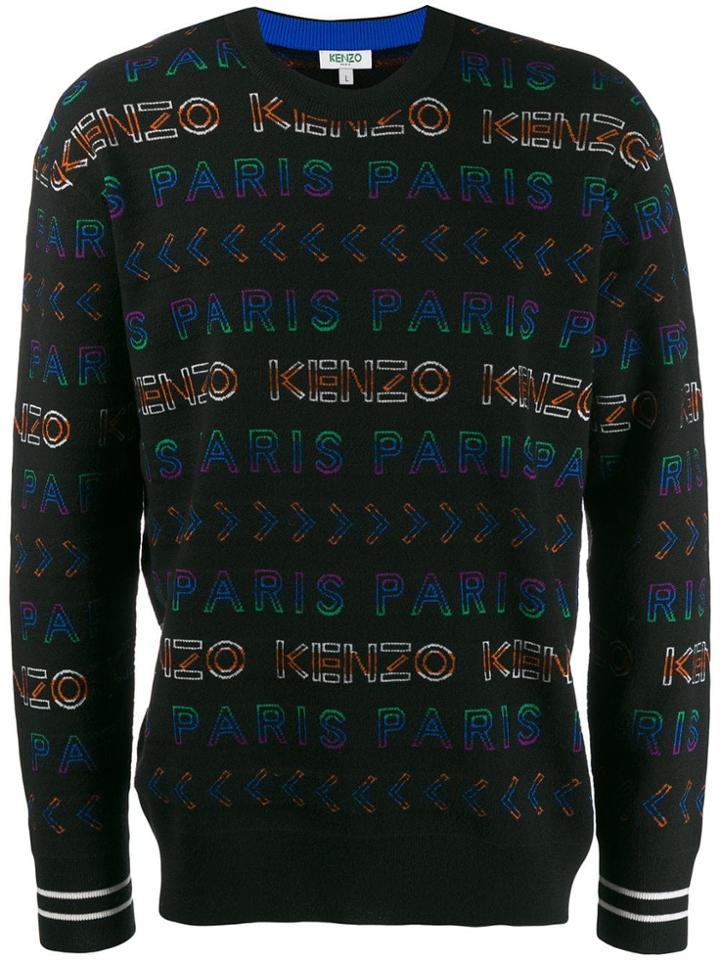 Kenzo Logo Printed Sweatshirt - Black