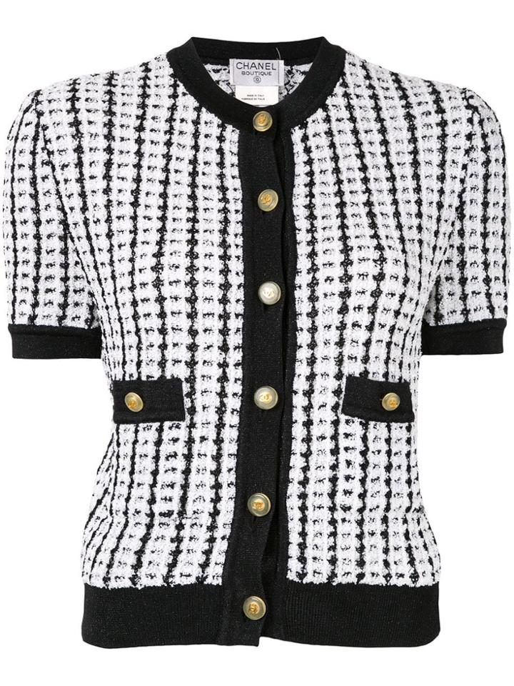 Chanel Pre-owned Cc Logo Short Sleeve Jacket - Silver