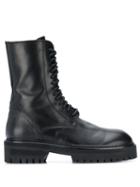 Ann Demeulemeester Side Zip Combat Boots - Black