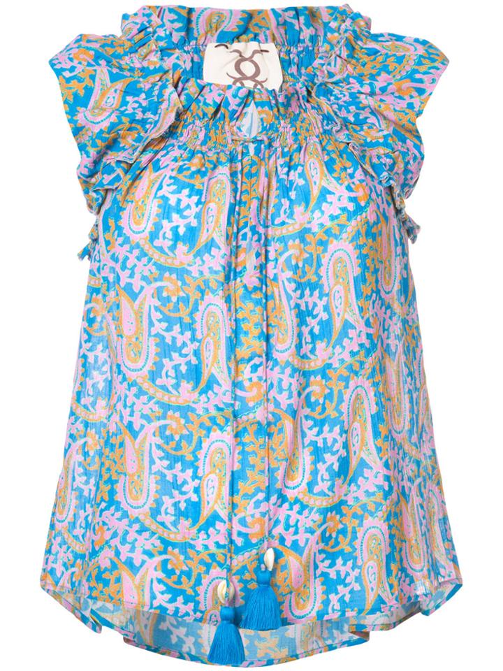 Figue Gianna Paisley-print Blouse - Blue