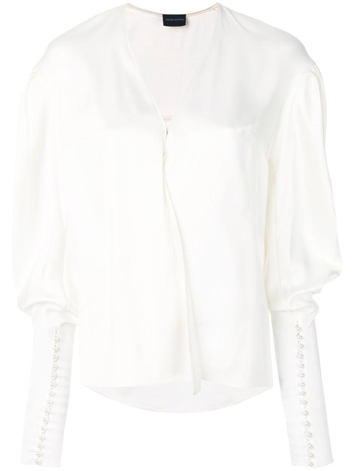 Magda Butrym Crossover V-neck Blouse - White