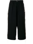 Yohji Yamamoto Knitted Cropped Wide-leg Trousers, Men's, Size: 3, Black, Cotton/linen/flax