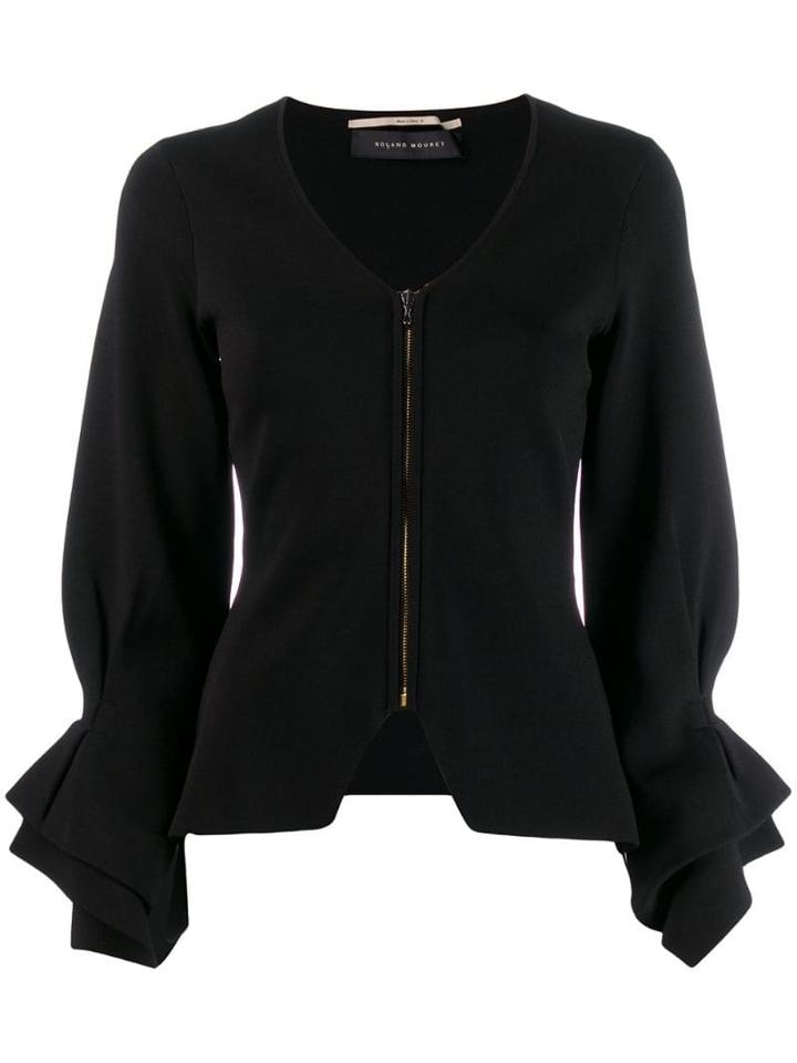 Roland Mouret Ruffle Sleeve Fitted Jacket - Black