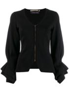Roland Mouret Ruffle Sleeve Fitted Jacket - Black