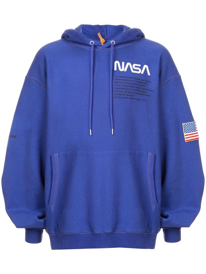 Heron Preston Nasa Print Hoodie - Blue