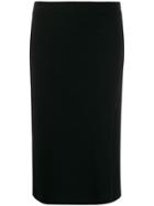 Jonathan Simkhai Ribbed Knit Side Slit Pencil Skirt - Black