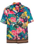 Valentino Tropical Print Shirt, Men's, Size: 41, Cotton/viscose/polyester