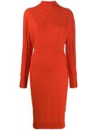 Barrie Knitted Midi Dress - Orange