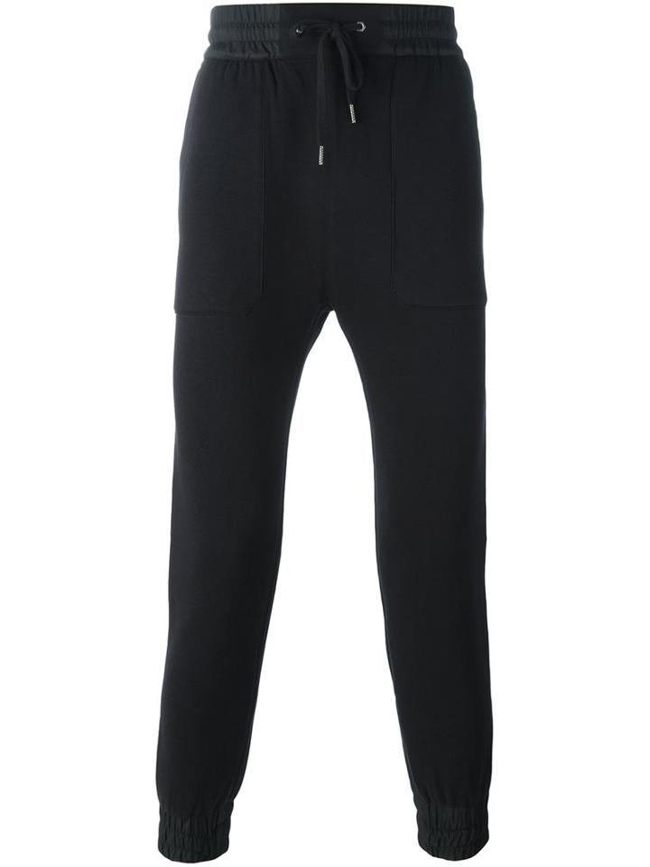 Helmut Lang Drawstring Track Pants, Men's, Size: Xl, Black, Cotton/nylon/viscose